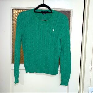 Ralph Lauren cable knit sweater, light Kelly green